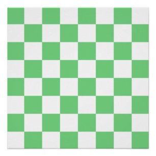 Retro Green Chessboard Checkerboard Tegel Y2K Perfect Poster