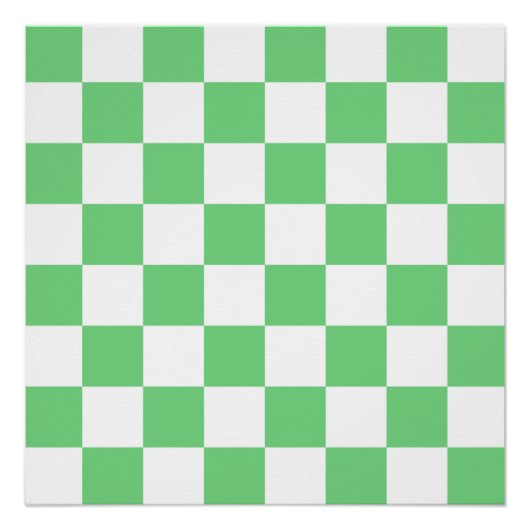 Retro Green Chessboard Checkerboard Tegel Y2K Perfect Poster (Voorkant)