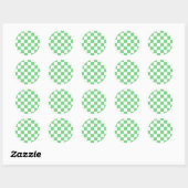 Retro Green Chessboard Checkerboard Tegel Y2K Ronde Sticker (Vel)