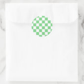 Retro Green Chessboard Checkerboard Tegel Y2K Ronde Sticker (Tas)