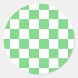 Retro Green Chessboard Checkerboard Tegel Y2K Ronde Sticker