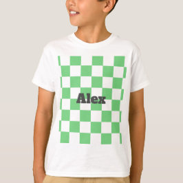 Retro Green Chessboard Checkerboard Tegel Y2K T-shirt
