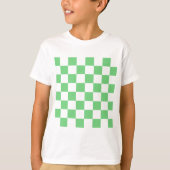 Retro Green Chessboard Checkerboard Tegel Y2K T-shirt (Voorkant)