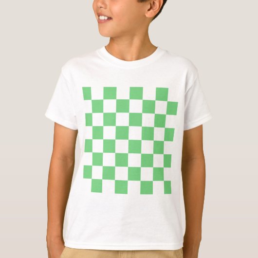 Retro Green Chessboard Checkerboard Tegel Y2K T-shirt (Voorkant)