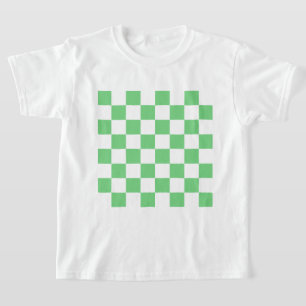 Retro Green Chessboard Checkerboard Tegel Y2K T-shirt