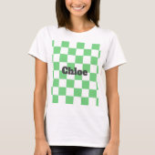 Retro Green Chessboard Checkerboard Tegel Y2K T-shirt (Voorkant)