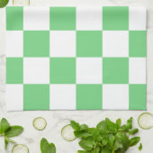 Retro Green Chessboard Checkerboard Tegel Y2K Theedoek (Gevouwen)