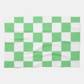 Retro Green Chessboard Checkerboard Tegel Y2K Theedoek (Horizontaal)