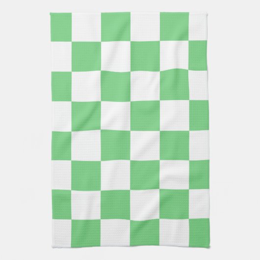 Retro Green Chessboard Checkerboard Tegel Y2K Theedoek (Verticaal)