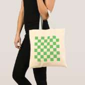 Retro Green Chessboard Checkerboard Tegel Y2K Tote Bag (Voorkant (product))