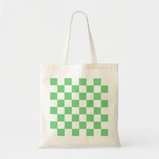 Retro Green Chessboard Checkerboard Tegel Y2K Tote Bag (Voorkant)