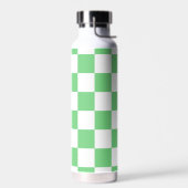Retro Green Chessboard Checkerboard Tegel Y2K Waterfles (Links)