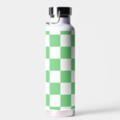 Retro Green Chessboard Checkerboard Tegel Y2K Waterfles (Rechts)