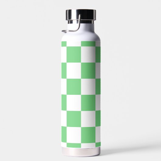 Retro Green Chessboard Checkerboard Tegel Y2K Waterfles (Rechts)