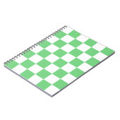 Retro Green Chessboard Tegel Y2K esthetisch patroo Notitieboek (Linkerzijde)