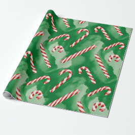 Retro Green Christmas Wrapping Paper Cadeaupapier