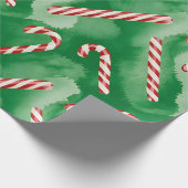 Retro Green Christmas Wrapping Paper Cadeaupapier (Hoek)