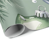 Retro Green Christmas Wrapping Paper Cadeaupapier (Rol Hoek)