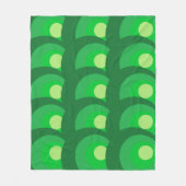 Retro Green Circles Fleece Deken (Voorkant)