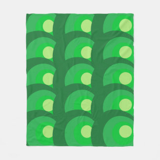 Retro Green Circles Fleece Deken