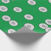 Retro Green Circular White Japanse ventilator Cadeaupapier (Hoek)
