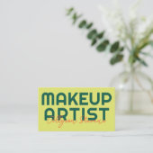Retro Green Citrus Makeup Artist QR Code Visitekaartje (Staand voorkant)