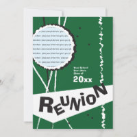 Retro Green Class Reunion Uitnodiging