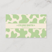 Retro Green Cream 70s Boho Groovy Funky Trendy Visitekaartje (Voorkant)