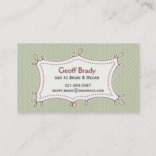 Retro Green Dad Card Contactkaartje