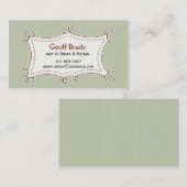 Retro Green Dad Card Contactkaartje (Voorkant / Achterkant)