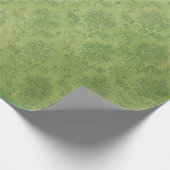  Retro Green Damask Patroon Cadeaupapier (Hoek)