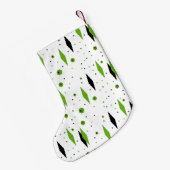 Retro Green Diamond & Starburst Kerstmis stoppen Kleine Kerstsok (Achterkant (Hangend))