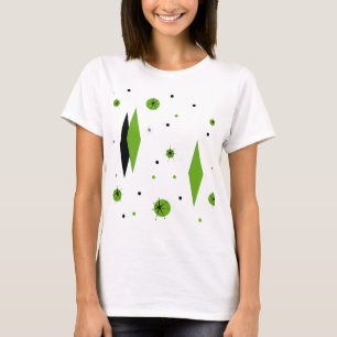 Retro Green Diamonds en Starbursts T-Shirt