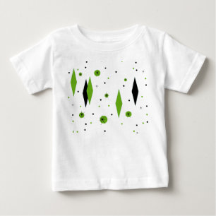 Retro Green Diamonds & Starbursts Baby T-Shirt