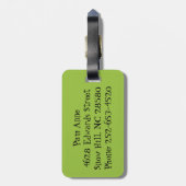Retro Green Diamonds & Starbursts Bagagelabel (Achterkant verticaal)
