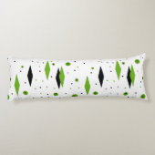 Retro Green Diamonds & Starbursts Body Pillow Lichaamskussen (Achterkant)