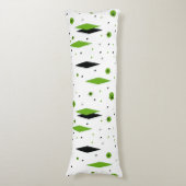 Retro Green Diamonds & Starbursts Body Pillow Lichaamskussen (Voorkant Verticaal)
