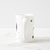 Retro Green Diamonds & Starbursts Bone China Mok (Achterkant)