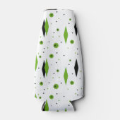 Retro Green Diamonds & Starbursts Bottle Cooler (Voorkant)