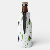 Retro Green Diamonds & Starbursts Bottle Cooler (Fles Achterkant)