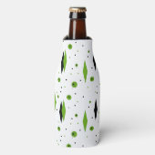 Retro Green Diamonds & Starbursts Bottle Cooler (Fles Voorkant)