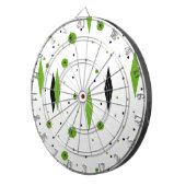 Retro Green Diamonds & Starbursts Dart Board Dartbord (Voorkant Rechts)