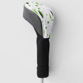 Retro Green Diamonds & Starbursts Driver Hoesje Golfheadcover (Schuin)