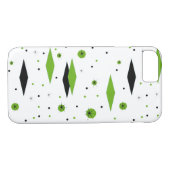 Retro Green Diamonds & Starbursts iPhone Case (Achterkant (Horizontaal))