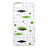 Retro Green Diamonds & Starbursts iPhone Case (Achterkant)