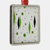 Retro Green Diamonds & Starbursts Ornament (Rechts)