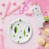 Retro Green Diamonds & Starbursts Paper Bord (Feest)