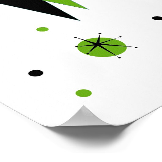 Retro Green Diamonds & Starbursts Poster (Hoek)