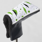 Retro Green Diamonds & Starbursts Putter Hoesje Golfheadcover (3/4 voorkant)