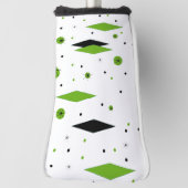 Retro Green Diamonds & Starbursts Putter Hoesje Golfheadcover (Draai 90)